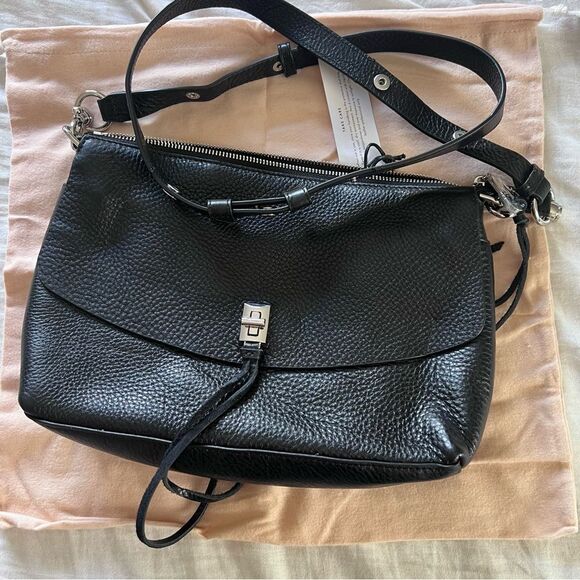Rebecca Minkoff Darren Top Zip Leather Shoulder Bag Black NEW MSRP $328 - Picture 7 of 12